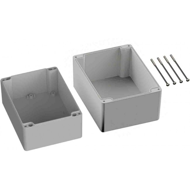 Grey Polycarbonate General Purpose Enclosure, IP66, IK07, Grey Lid, 120 x 160 x140mm