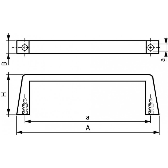 10501-004, 10501 Series Aluminium Handle, 69 x 12mm