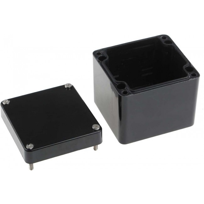 Black Fibreglass Reinforced Polyester Enclosure, IP66, IP67, IP68, 80 x 75 x 75mm