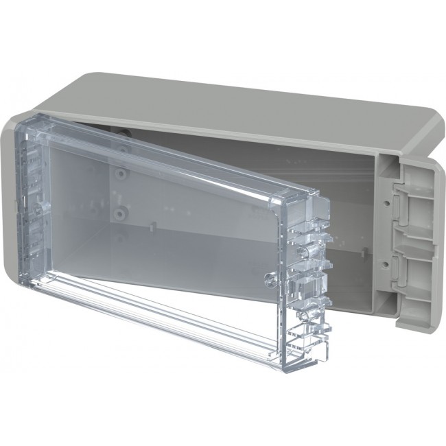 96024135, Bocube Series Light Grey Polycarbonate General Purpose Enclosure, IP66, IK07, Transparent Lid, 191 x 80 x 90mm