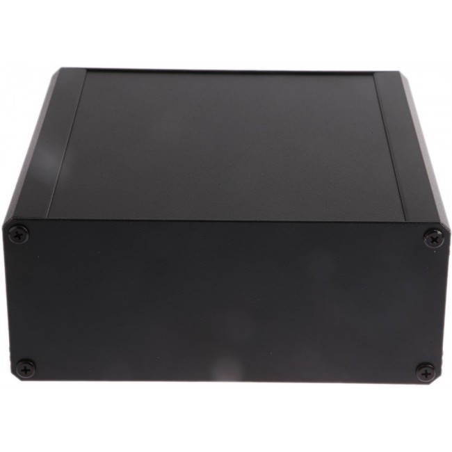 Black Extruded Aluminium Heat Sink Case, IP40, Black Lid, 200 x 200 x 41mm