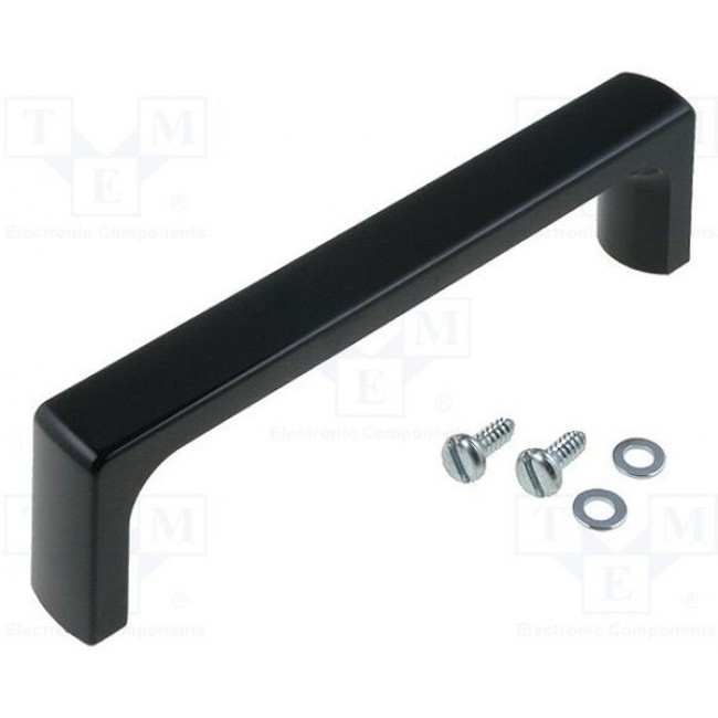 Handle, angled, ABS, (L x W x H) 155 x 20 x 42 mm, black, 250.1393