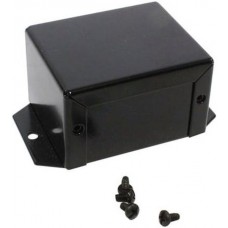 1411FBBBK, Enclosures, Boxes, & Cases Utility Enclosure - 2.7 x 2.2 x 1.6" - Aluminum Black w/ Flanges