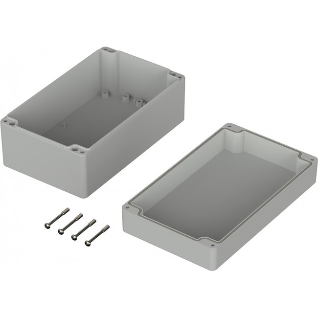 02237094, Euromas Series Light Grey Polycarbonate V0 Enclosure, IP66, IK07, Light Grey Lid, 200 x 120 x 90mm