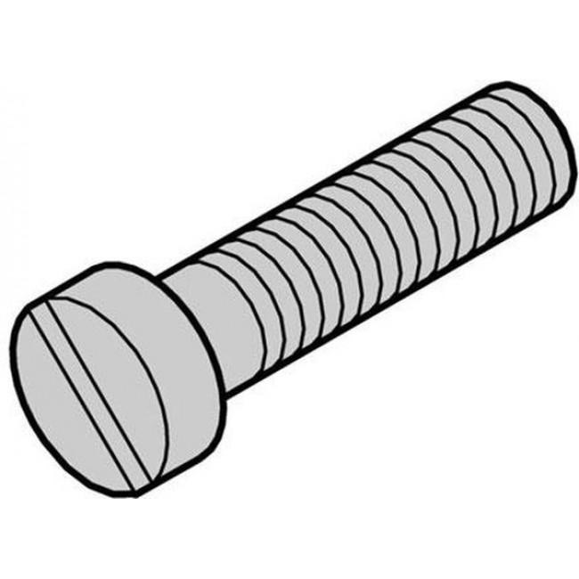 21100150, Slotted Cheese Head Screw, M2.5 X 16, Steel, Nickel