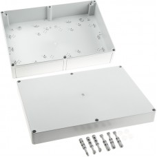 9523000, PK Series Grey Polycarbonate Enclosure, IP66, IK08, Flanged, Grey Lid, 254 x 360 x 111mm