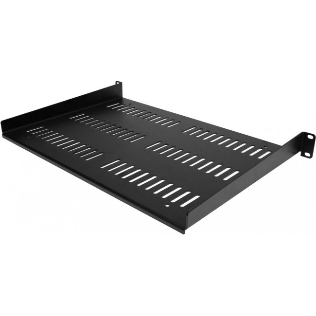 SHELF-1U-12-FIXED-V, Metal, Steel Shelf 19.000" L x 12.000" W x 1.700" H (482.60mm x 304.80mm x 43.18mm) Black