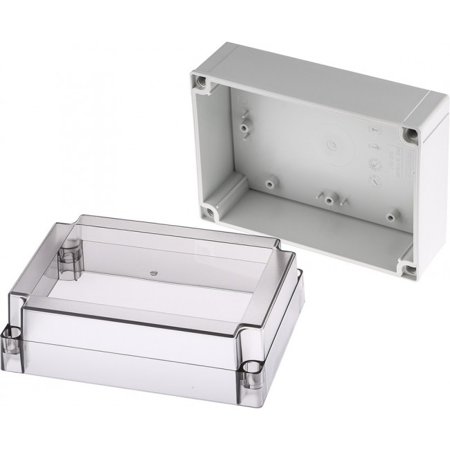 PC 150/100 HT ENCLOSURE, MNX Series Grey Polycarbonate Enclosure, IP66, IP67, Smoked Transparent Lid, 180 x 130 x 100mm