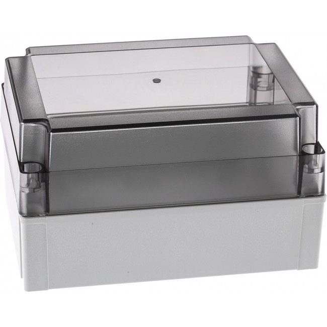 PC 150/100 HT ENCLOSURE, MNX Series Grey Polycarbonate Enclosure, IP66, IP67, Smoked Transparent Lid, 180 x 130 x 100mm