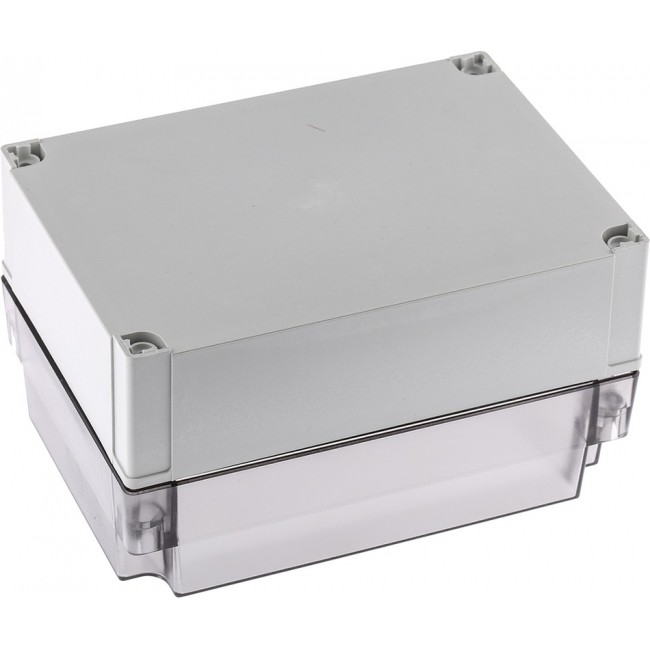 PC 150/100 HT ENCLOSURE, MNX Series Grey Polycarbonate Enclosure, IP66, IP67, Smoked Transparent Lid, 180 x 130 x 100mm