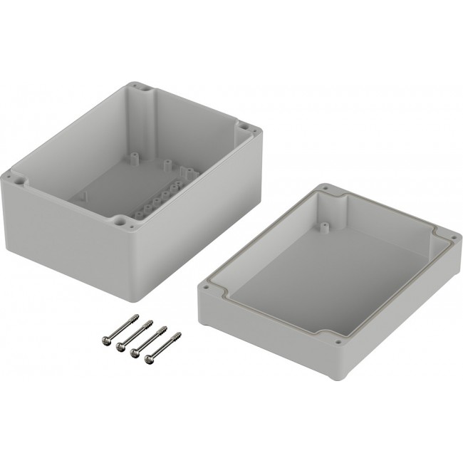 62238000 EM 238, Euromas II Series Light Grey Polycarbonate Enclosure, IP65, Light Grey Lid, 160 x 120 x 92mm