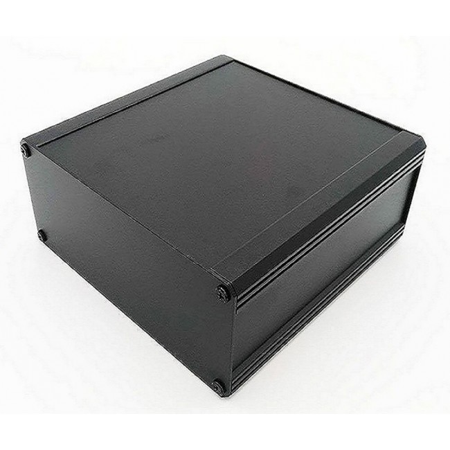 Black Extruded Aluminium Heat Sink Case, IP40, Black Lid, 200 x 100 x 175mm