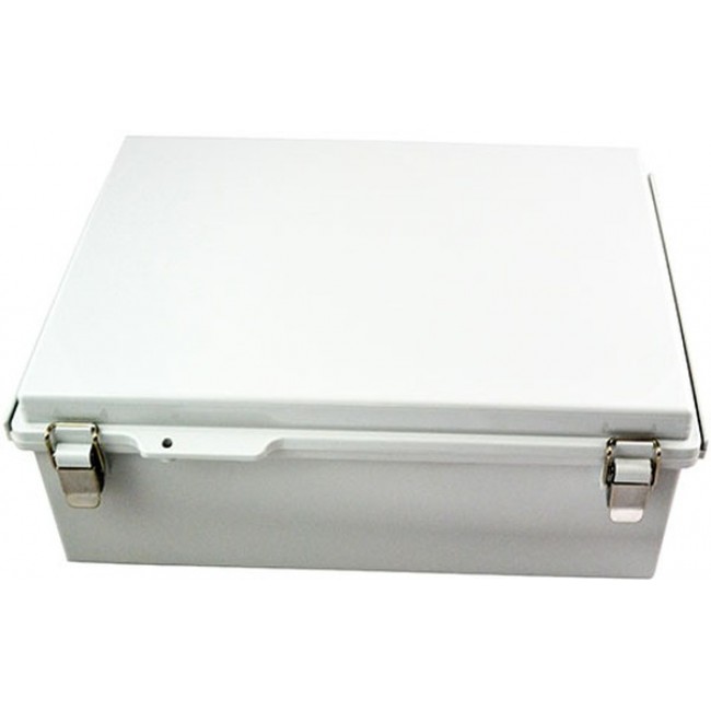 PTQ-11068, Electrical Enclosures PC+10% Fiberglass Box with Stainless Steel Latch (15.8 X 11.8 X 5.9 In)