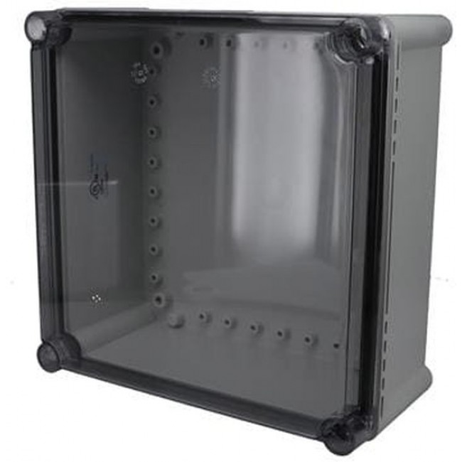 PTS-25342-C, Enclosures, Boxes, & Cases PC+10% Fiberglass Box with Clear Cover (11 X 11 X 5.1 In)