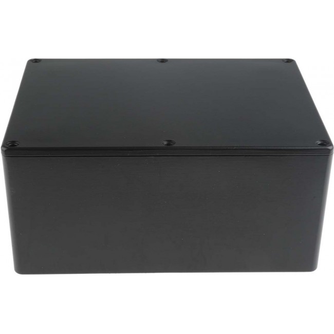 Black Die Cast Aluminium Enclosure, IP66, Black Lid, 165.8 x 127.3 x 76.3mm