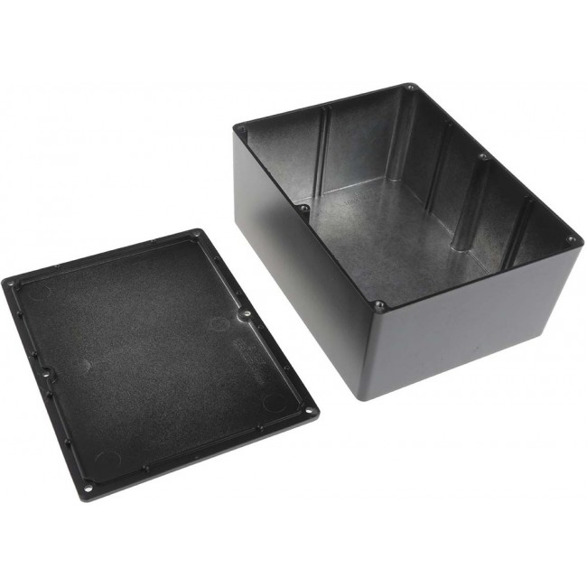 Black Die Cast Aluminium Enclosure, IP66, Black Lid, 165.8 x 127.3 x 76.3mm