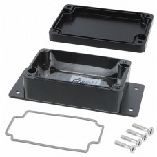 AN-2812-AB, Electrical Enclosures Aluminum Enclosure with Mounting Flanges Black (3.9 X 2.5 X 1.4 In)