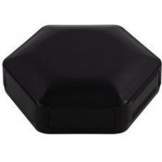 CBHEX1-51-BK, HexBox IoT Enclosure with 5 Solid and 1 Vented Panels 130x146x45mm Black ABS IP30 / IP40