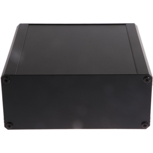 Black Extruded Aluminium Heat Sink Case, IP40, Black Lid, 200 x 200 x 86mm