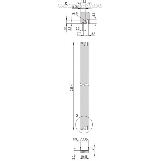 30848-317 Передняя панель, 6 U