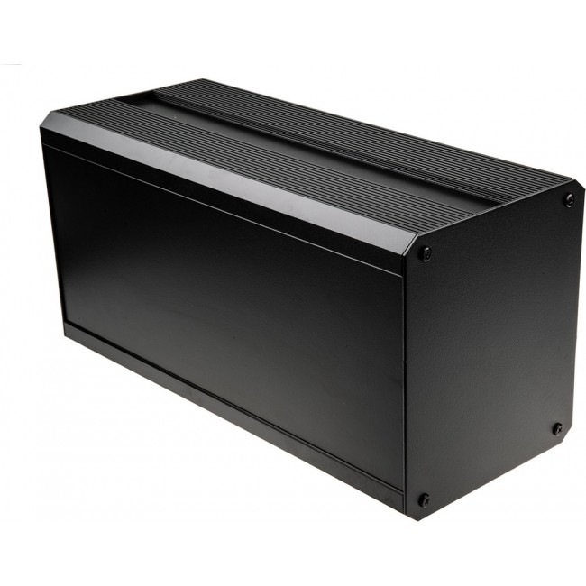 Black Extruded Aluminium Heat Sink Case, IP40, Black Lid, 400 x 200 x 175mm