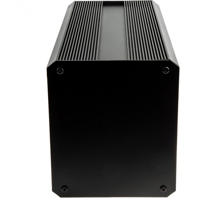 Black Extruded Aluminium Heat Sink Case, IP40, Black Lid, 400 x 200 x 175mm