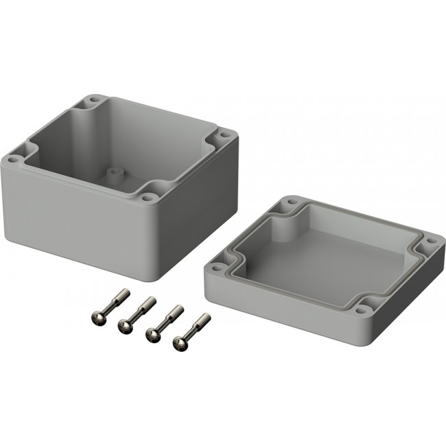 02210094, Euromas Series Light Grey Polycarbonate V0 Enclosure, IP66, IK07, Light Grey Lid, 82 x 80 x 55mm