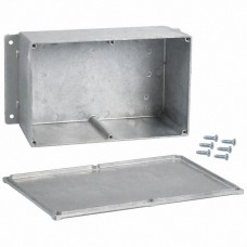 CU-4347, Enclosures, Boxes, & Cases Econobox Diecast Aluminum Box with Mounting Bracket (7.4 X 3.2 X 4.7 In)