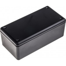 Black ABS Enclosure, Black Lid, 130 x 65 x 50.1mm