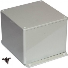 1591VF2GY, Enclosures, Boxes, & Cases ABS w/Bottom Flange 4.7x3.5x4.7" Grey