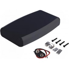 1553DBKBAT, Box ABS Black Hand Held, Split Sides 5.797" L x 3.504" W (147.24mm x 89.00mm) X 0.984" (25.00mm)