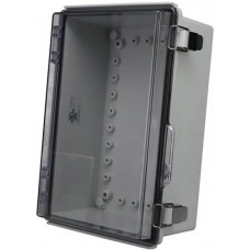 PTQ-11058-C, Enclosures, Boxes, & Cases PC+10% Fiberglass Box with Stainless Steel Latch (7.9 X 11.8 X 5.1 In)