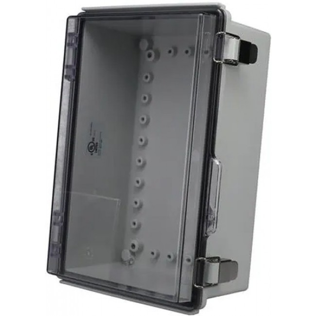 PTQ-11058-C, Enclosures, Boxes, & Cases PC+10% Fiberglass Box with Stainless Steel Latch (7.9 X 11.8 X 5.1 In)