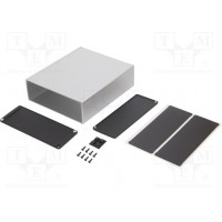 1457U2201, Box Aluminum Clear End Panel(s) 8.661" L x 7.343" W (219.99mm x 186.51mm) X 2.657" (67.49mm)