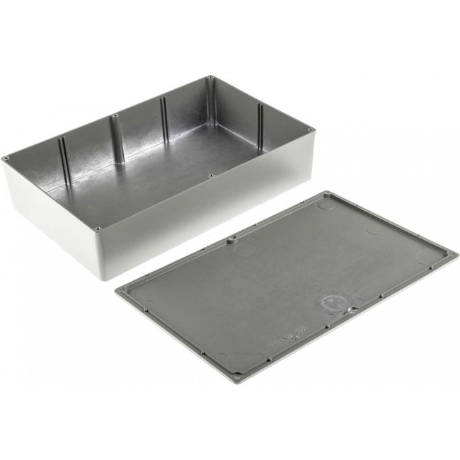 Grey Die Cast Aluminium Enclosure, Grey Lid, 275 x 175 x 65.5mm