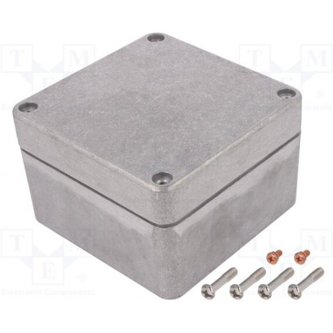 486-121208-68, 486 Series Grey Aluminium Enclosure, IP68, Grey Lid, 120 x 120 x 80mm