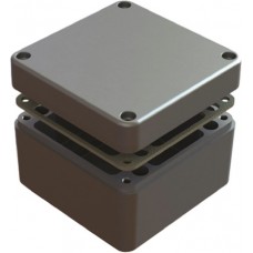 486-121208-68, 486 Series Grey Aluminium Enclosure, IP68, Grey Lid, 120 x 120 x 80mm