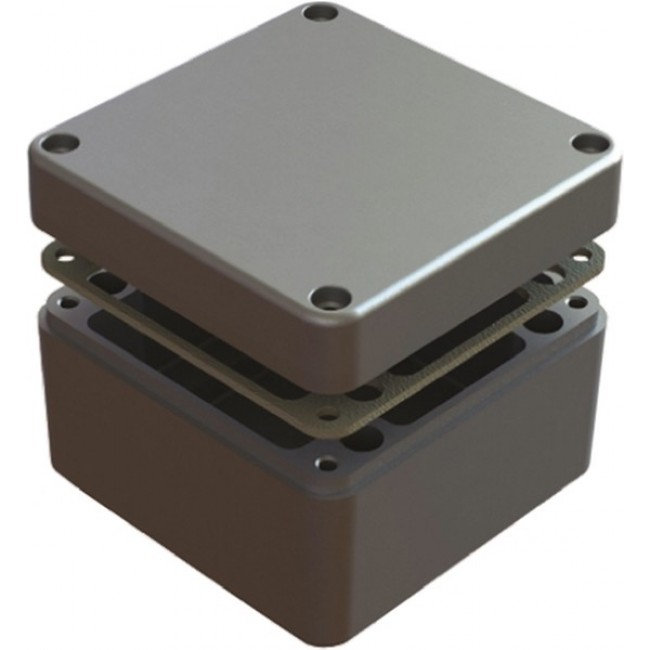 486-121208-68, 486 Series Grey Aluminium Enclosure, IP68, Grey Lid, 120 x 120 x 80mm