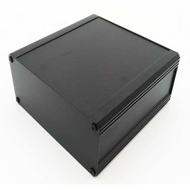 Black Extruded Aluminium Heat Sink Case, IP40, Black Lid, 200 x 200 x 175mm