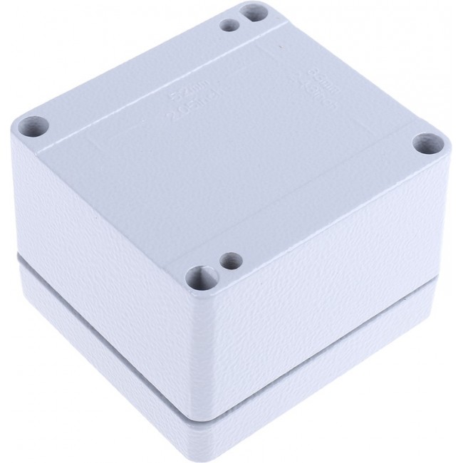 Grey Die Cast Aluminium Enclosure, IP66, Grey Lid, 75 x 80 x 57mm