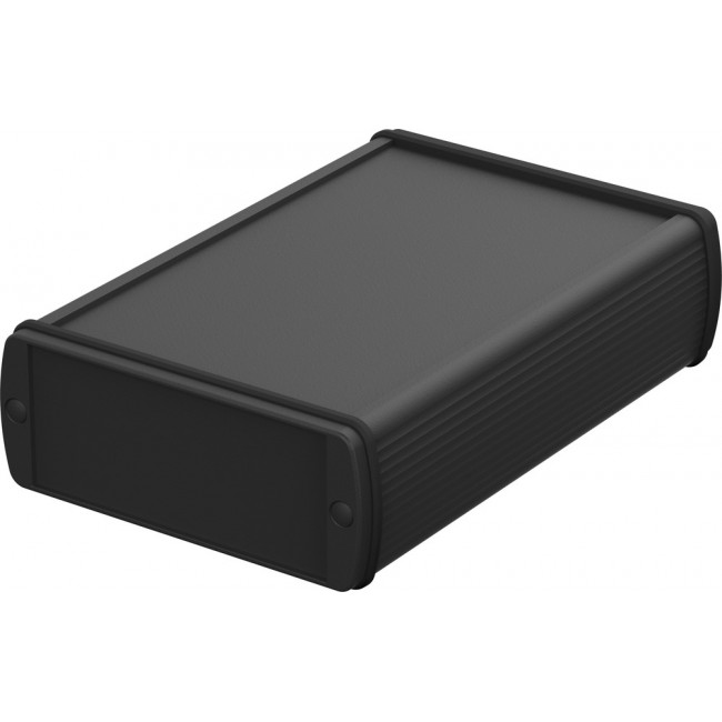 84046150.HMT1 ABPH 1040-0150, Alubos (Set) Series Black Aluminium General Purpose Enclosure, IP65, Black Lid, 108 x 42 x 150mm