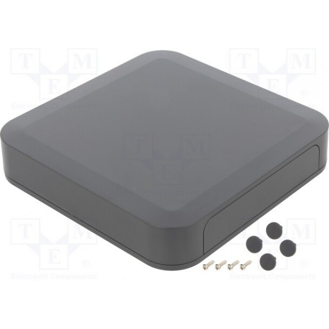 PF18-4-18D, PF Series Grey ABS Enclosure, IP40, Grey Lid, 175 x 175 x 35mm