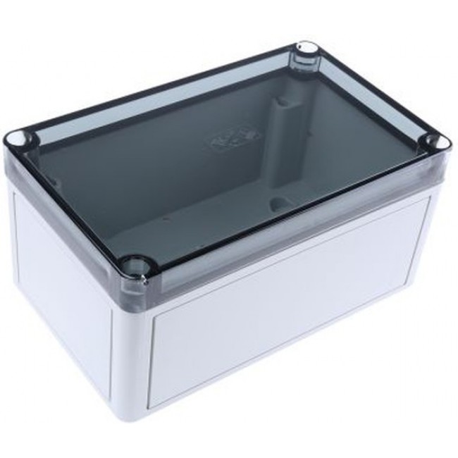 11100601, TK Series Grey Polystyrene Enclosure, IP66, Transparent Lid, 180 x 110 x 90mm