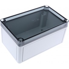 11100601, TK Series Grey Polystyrene Enclosure, IP66, Transparent Lid, 180 x 110 x 90mm