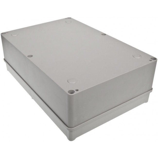 Grey ABS Enclosure, IP67, IK09, Grey Lid, 283 x 193.2 x 96.7mm