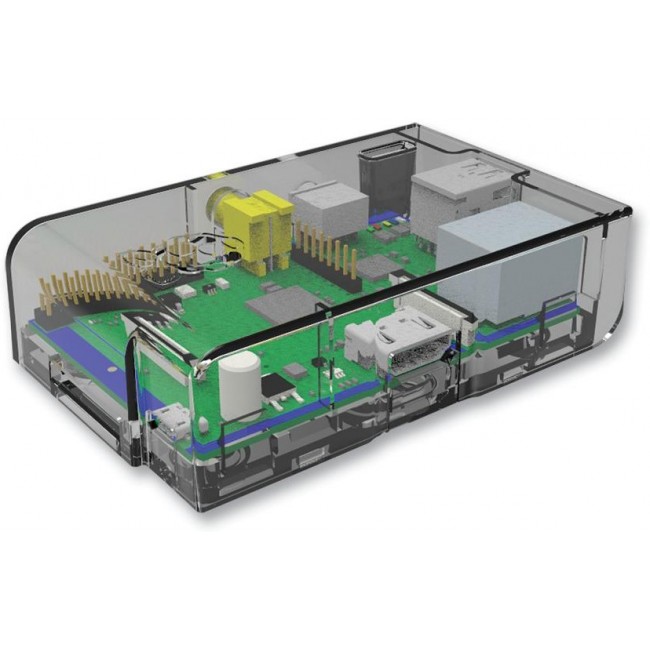 MC-RP001-CLR, ENCLOSURE, RASPBERRY PI, ABS, CLEAR