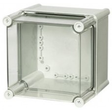 PC 1919 13 T-2FSH encl., PC Series Grey Polycarbonate General Purpose Enclosure, IP65, IK08, Transparent Lid, 190 x 190 x 130mm