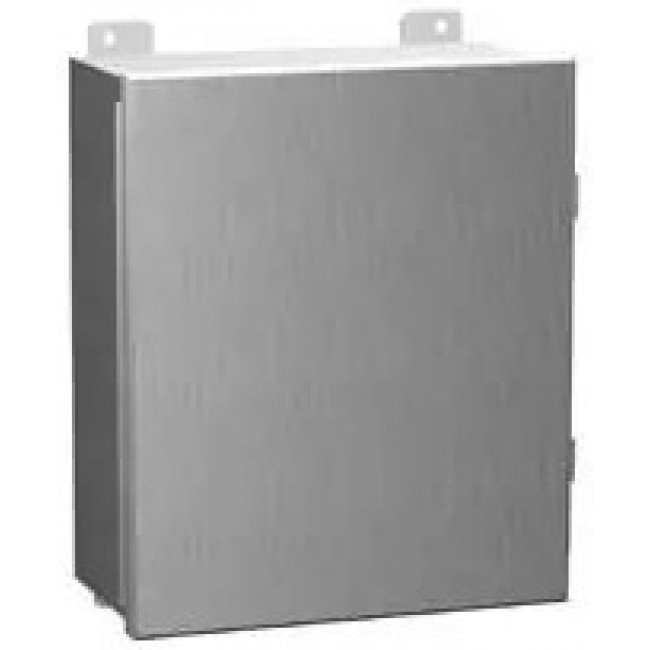 1414N4PHSSM8, Electrical Enclosures NEMA 4 Mild Steel Continuous Hinge Door w/ Clamps 14 x 12 x 8"