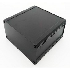 Black Extruded Aluminium Heat Sink Case, IP40, Black Lid, 300 x 300 x 264mm