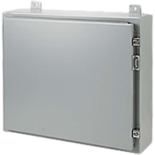 A242408LP, Continuous Hinge Enclosure with Clamps LP Type 12, 24x24x8, Gray, Mild Steel